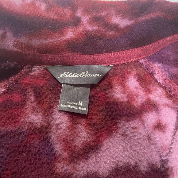 Eddie Bauer Burgundy and Plum Fleece Pullover - Picture 3 of 3